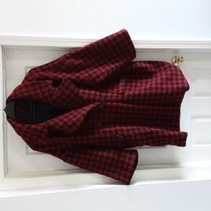 Women red and  black coat size is 26/28.